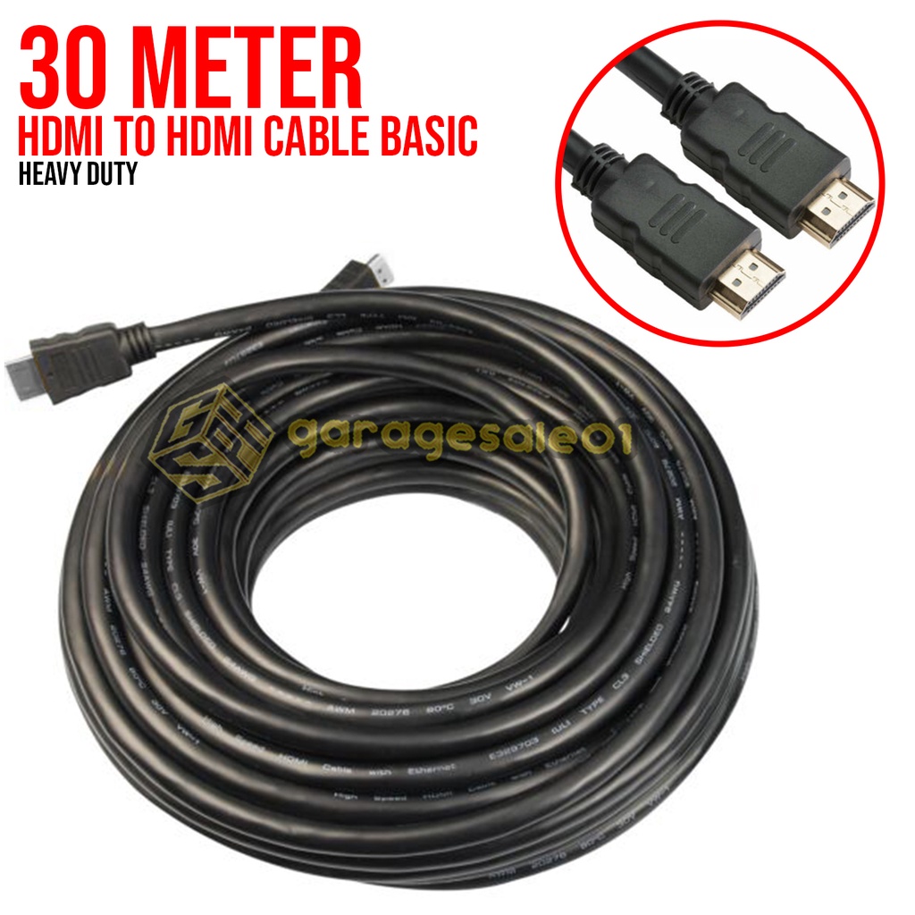 HDMI to HDMI Cable Basic 30 Meters Heavy Duty Shopee Philippines