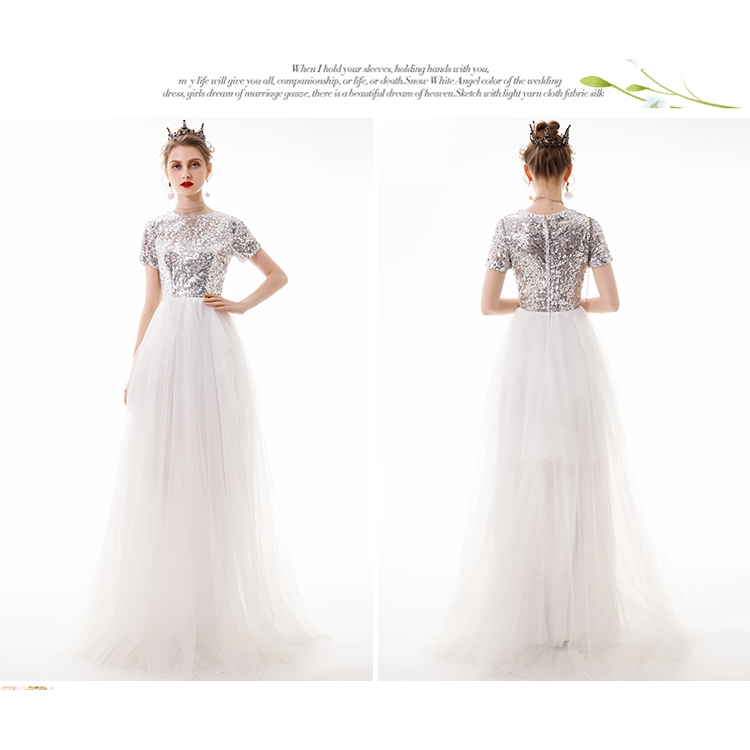 a line white gown