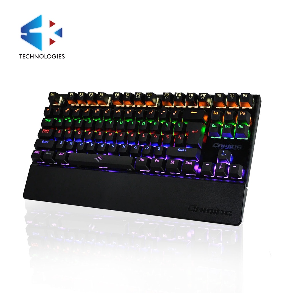 K28 87 Blue Axis Keys Mechanical Gaming Keyboard with Colorful