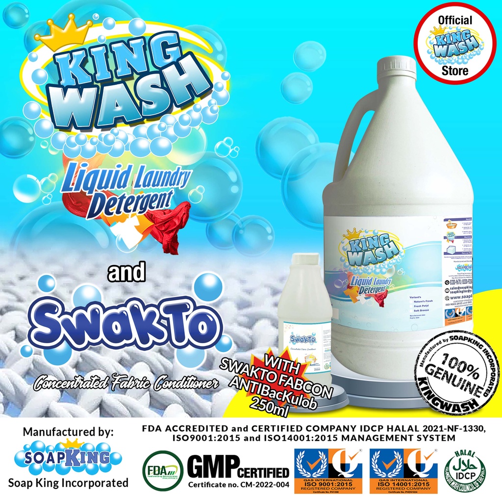 Kingwash, King Wash Liquid Laundry Detergent, Swakto Fabcon, Fabcon