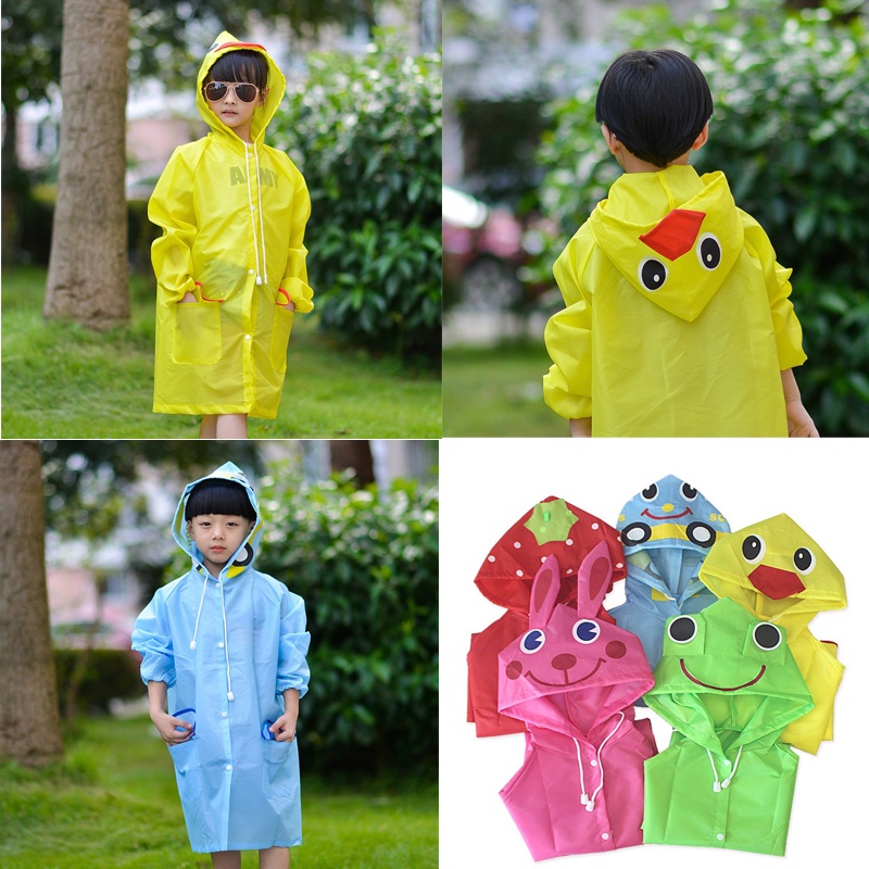 Children Cartoon Rain Coat Kids Rainwear Cute Baby Funny Waterproof