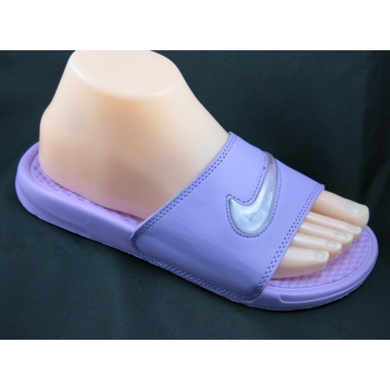 lilac nike slides