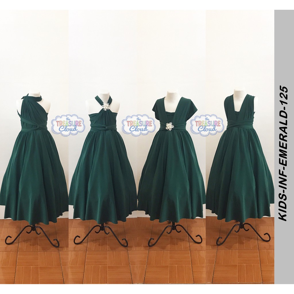 kids emerald green dress