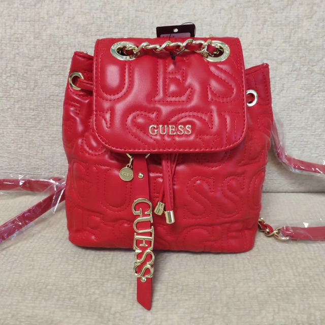 guess red sling bag