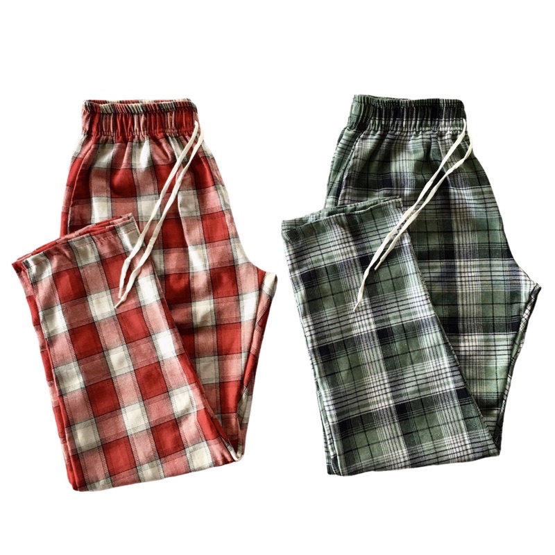 Checkered Pants Plaid Pranella Woven Oversized|Unisex | Shopee Philippines