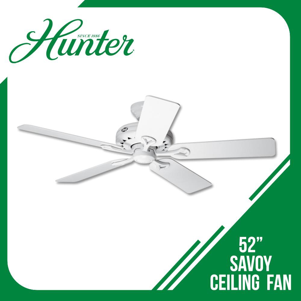 Hunter 52 Savoy Ceiling Fan Hf24926 White
