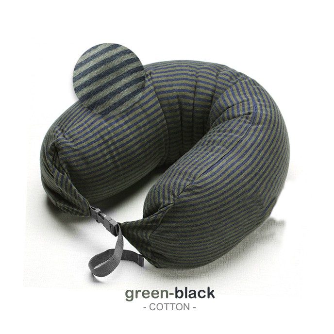 Super Soft Stripe Travel Neck Pillow Micro Bead Filling Shopee