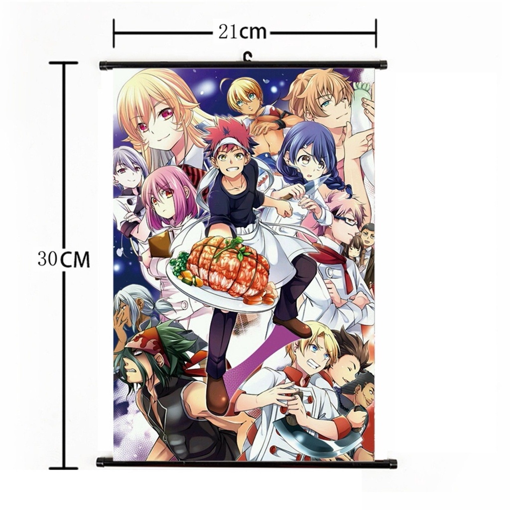 Food Wars!Shokugeki no Soma Nakiri erina Yukihira Fabric Wall Scroll poster cosplay Home Decor Gifts Painting Fabric Wall Scroll poster cosplay Home Decor