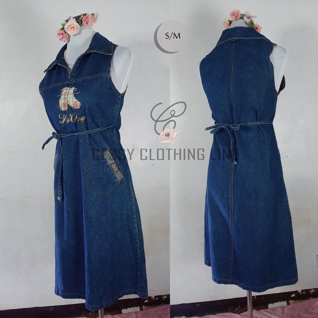 sleeveless denim maxi dress