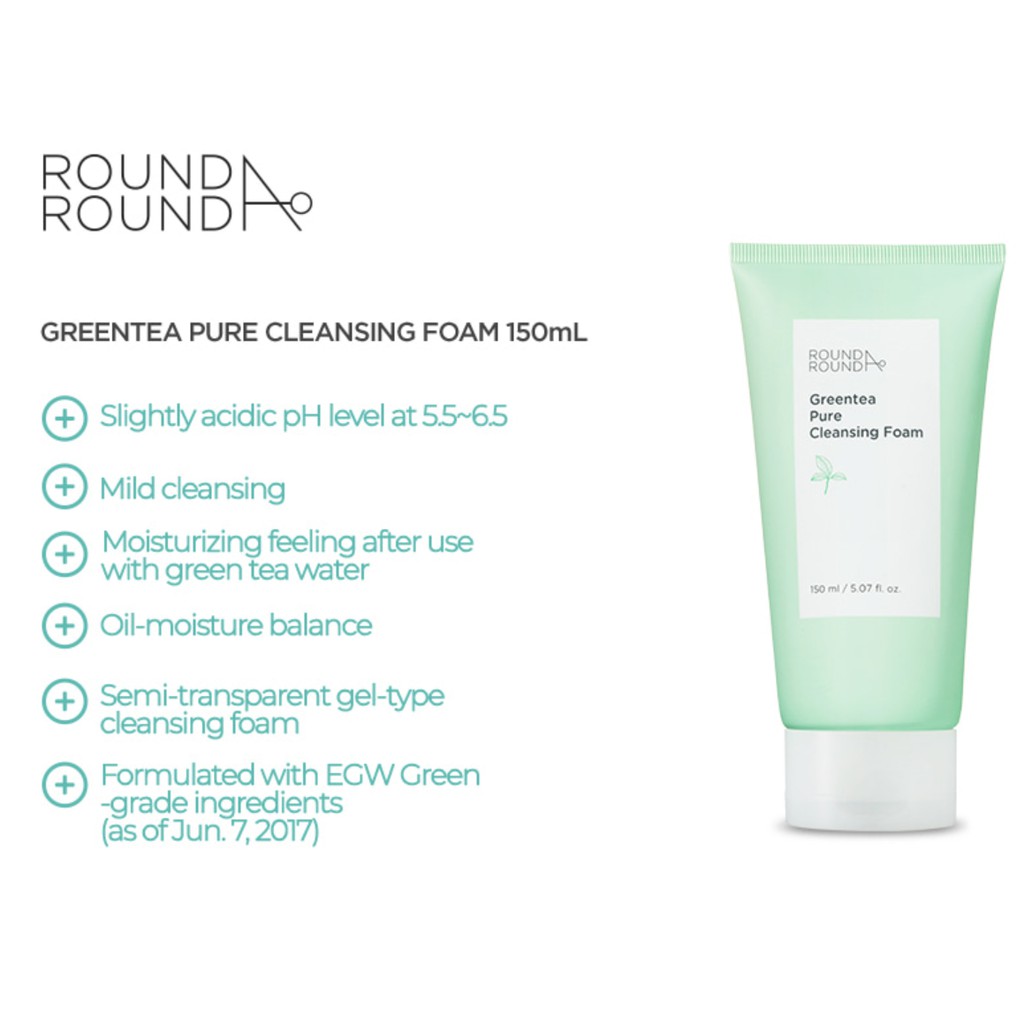 Round Around Green Tea Cleanser Collection (bubble cleanser foam cleansing  oil) | Shopee Philippines