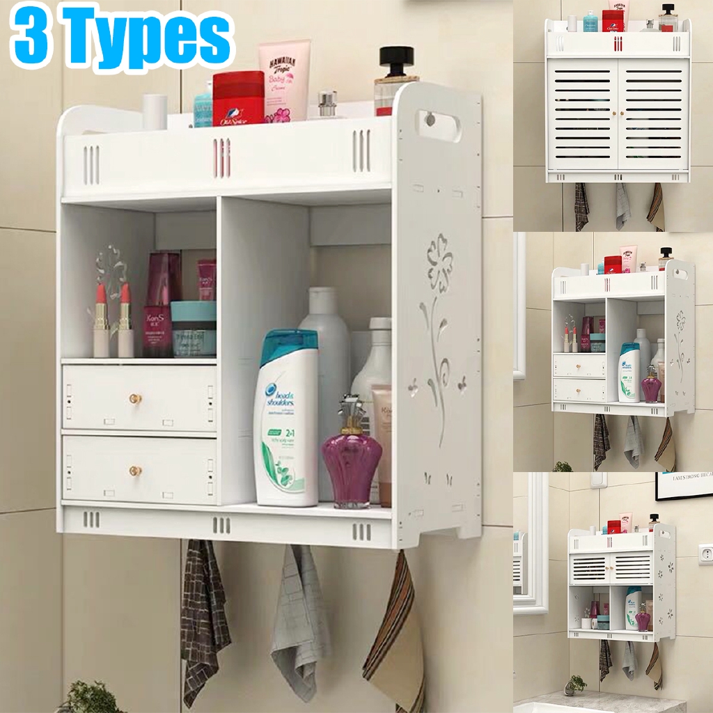 White Bathroom Furniture Range Cabinet Under Sink Storage Cupboard Breathable Shopee Philippines