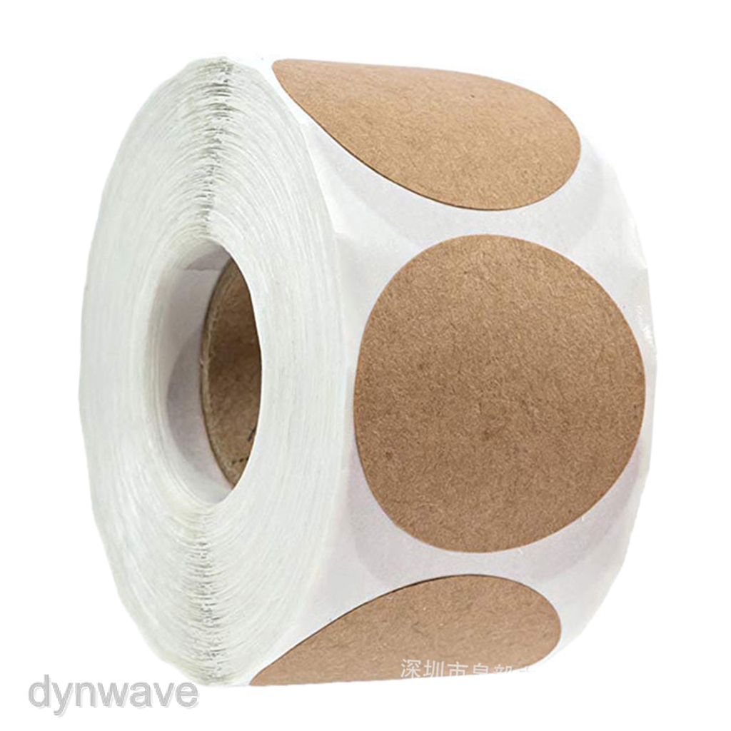 500pcs/Roll Kraft Paper Round Blank Stickers Adhesive Craft Label Brown 25mm Shopee Philippines