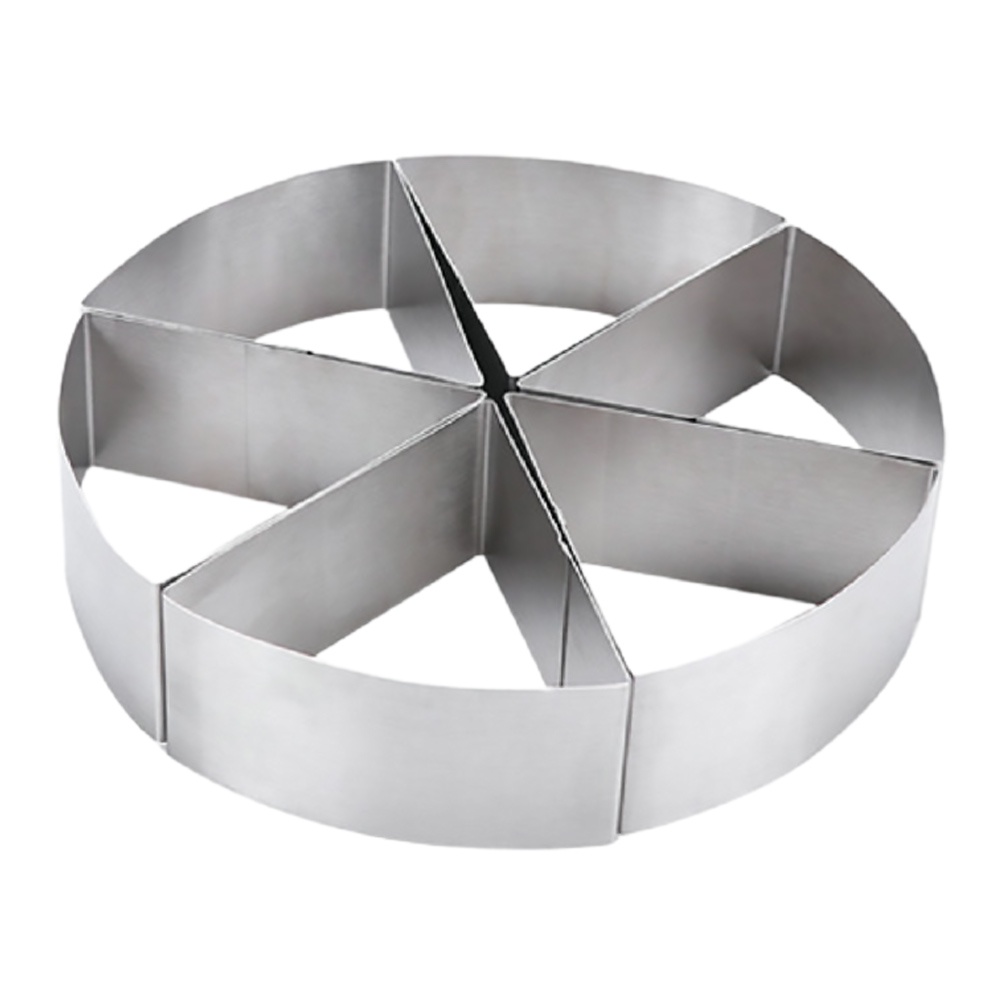 6Pcs Stainless Steel Round Cake Cutting Mould Triangle Mousse Cutter Cutting Tool