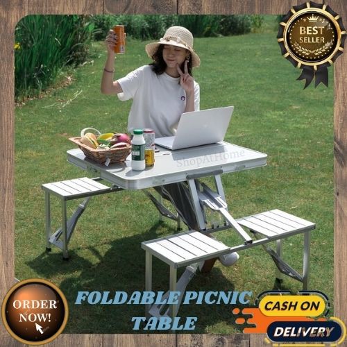ShopAtHomeFoldable Picnic Table & Chair Perfect for Travel Outdoor