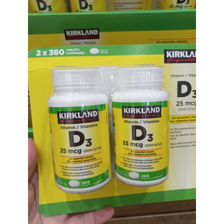 Kirkland Signature Vitamin D3 1000 IU 25 mcg 360 Tablets
