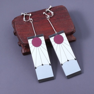 Anime Surrounding Ghost Killing Blade Acrylic Ear Clip Earrings No Ear Hole Kitchen Door Tanjiro Same Style #1