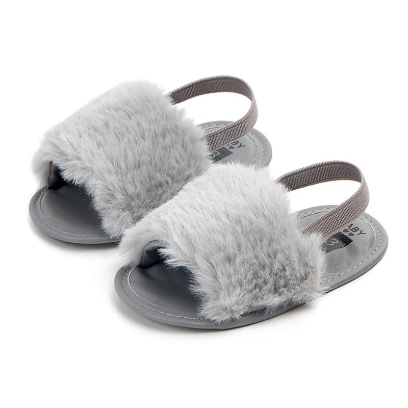 baby girl fluffy sandals