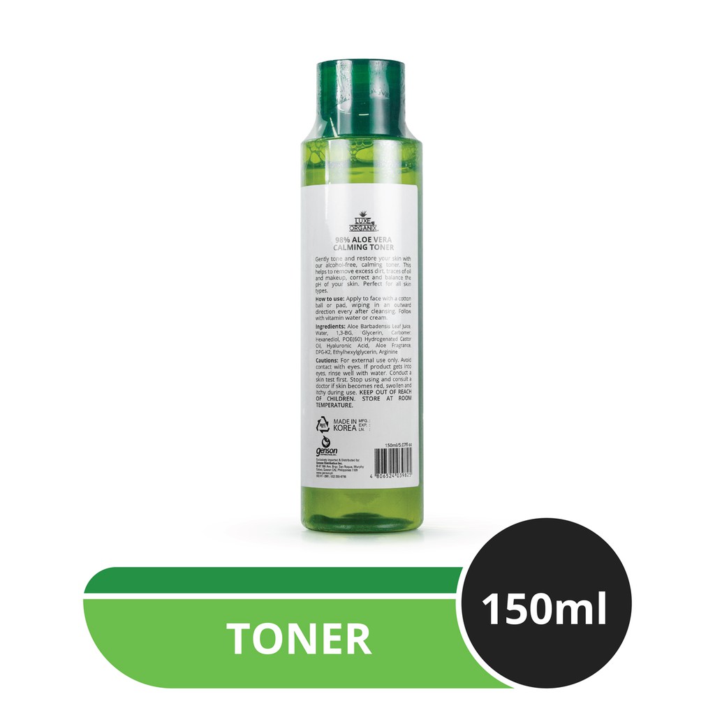 luxe organix aloe vera calming toner benefits