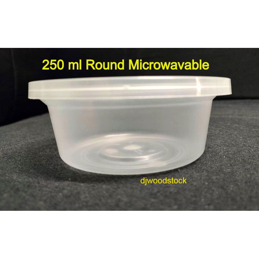 250 ml Round Transparent Microwavable, 5pcs per pack
