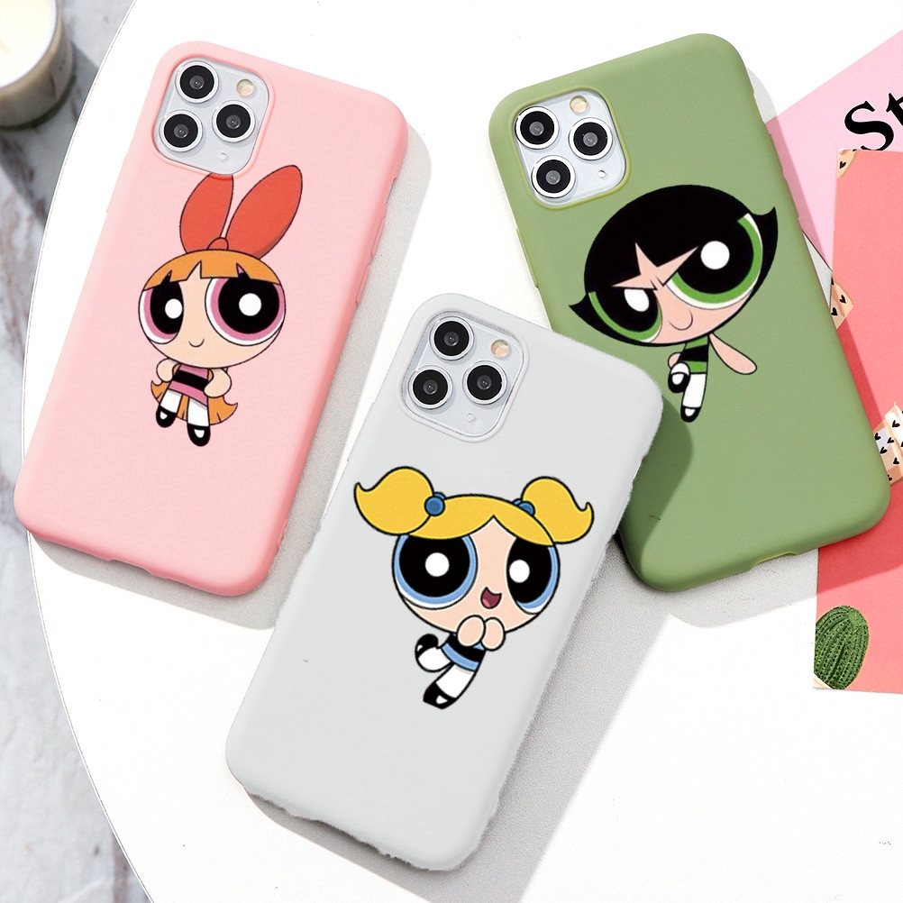 Creative Cute Cartoon Powerpuff Girls Print Soft Silicone White Pink Green Color Phone Case For Iphone 11 Pro Max 5 5s Se 6 6s 7 8 Plus X Xs Xr Xs Max Cover Shopee Philippines