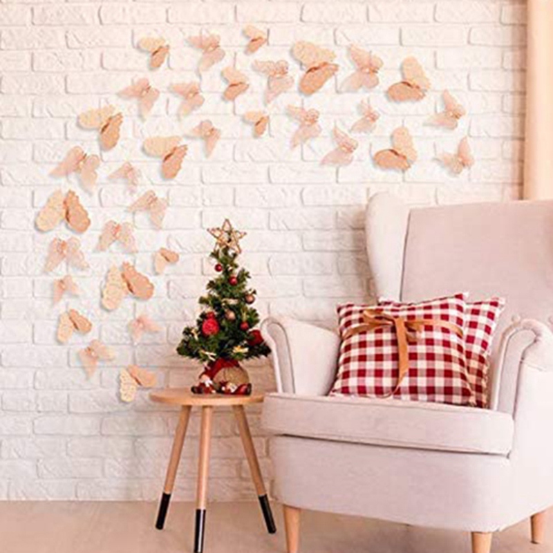 Download 12pcs 3d Butterfly Wall Decals Sticker With Rose Gold Butterfly Decals Metallic Art Decorations Sticker 3 Sizes Diy Removable Decorative Paper Murals Shopee Philippines