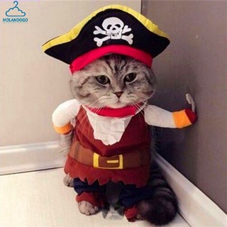 【best sale goods】 ML| Funny Pet Cat Costumes Pirate Skull Pattern Party Costume Clothes