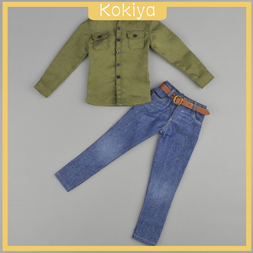 green shirt blue jeans