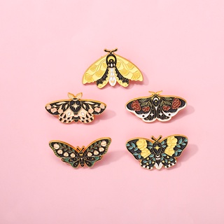 Ready Stock Fast Shipping Free Anti-Exposure Brooch Moth Butterfly Insect Cartoon Cute Japanese Metal Badge Student Biological Ba #1