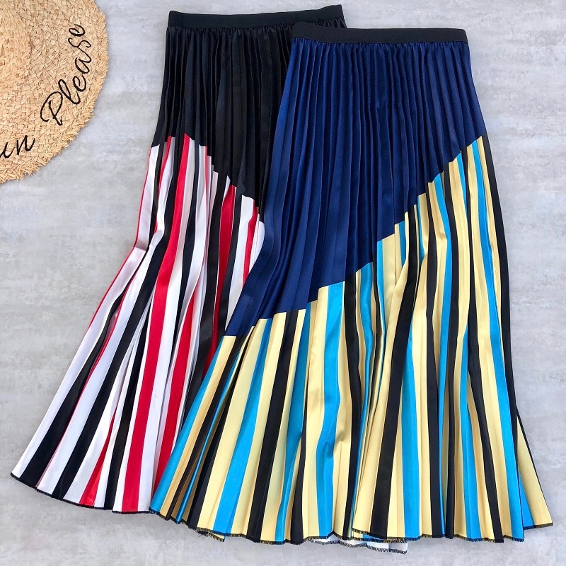 mid length pleated skirts 80 cotton