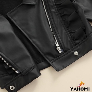 YahoBaby Zipper Jacket with Ruffle Decoration Lapel Version Windproof Spring Clothing #5