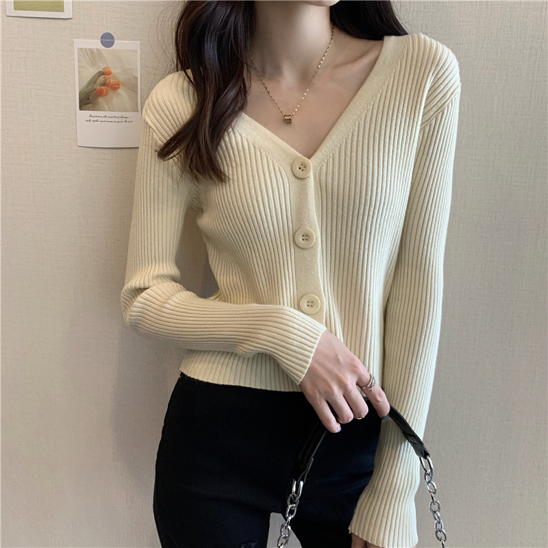 Special Offer Xiaozhainv V Neck Thin Long Sleeved Knitted Cardigan Sweater Women Loose Top 9285