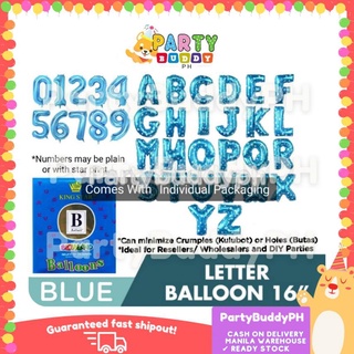 16” BLUE Letter & Number Foil Balloons PartyBuddyPH #1