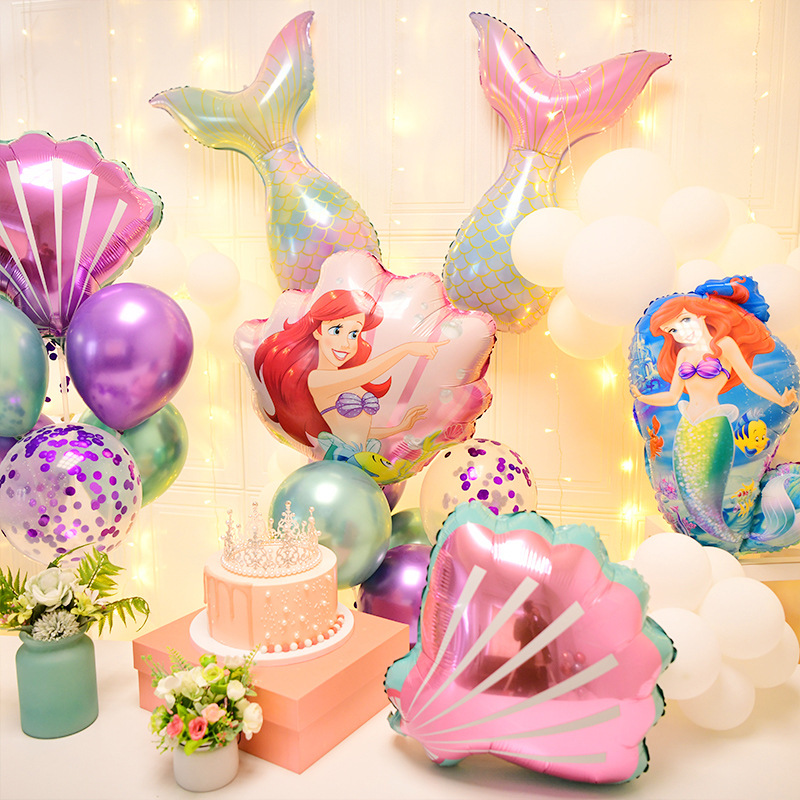 The Little Mermaid aluminum foil Balloons Disney Princess Ariel Rainbow  Birthday Party Sea decoration | Shopee Philippines