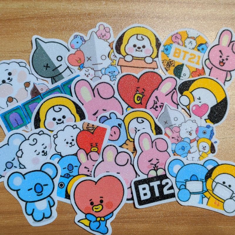 Bt21/BTS 20 pcs vinyl waterproof and removable stickers for laptop ...