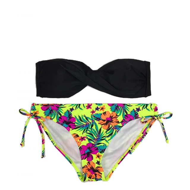 neon floral bikini