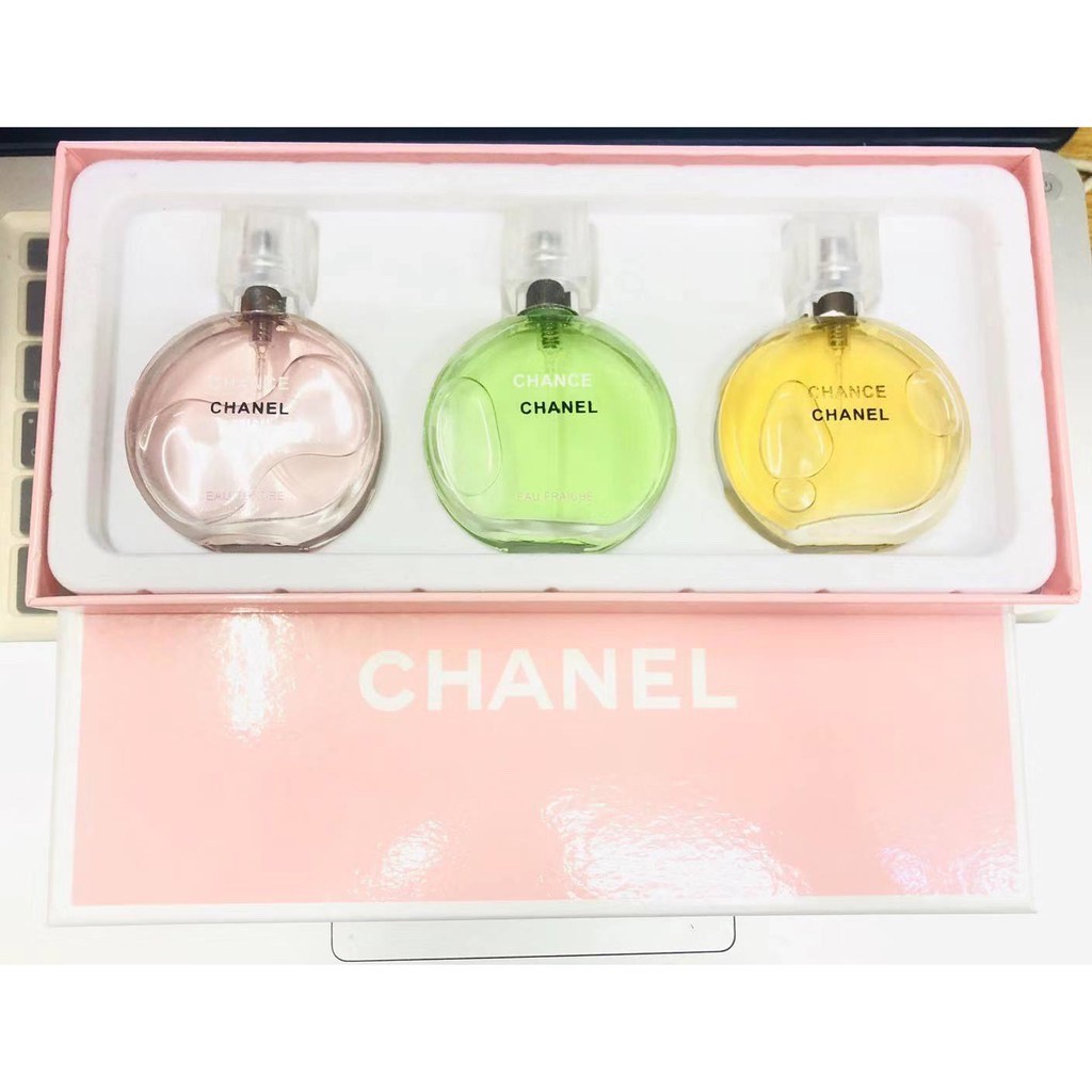 Chanel Perfume Gift Set For Women 3in1 25ml X 3Pink, Green , Gold  alentine's Day tester | Shopee Philippines