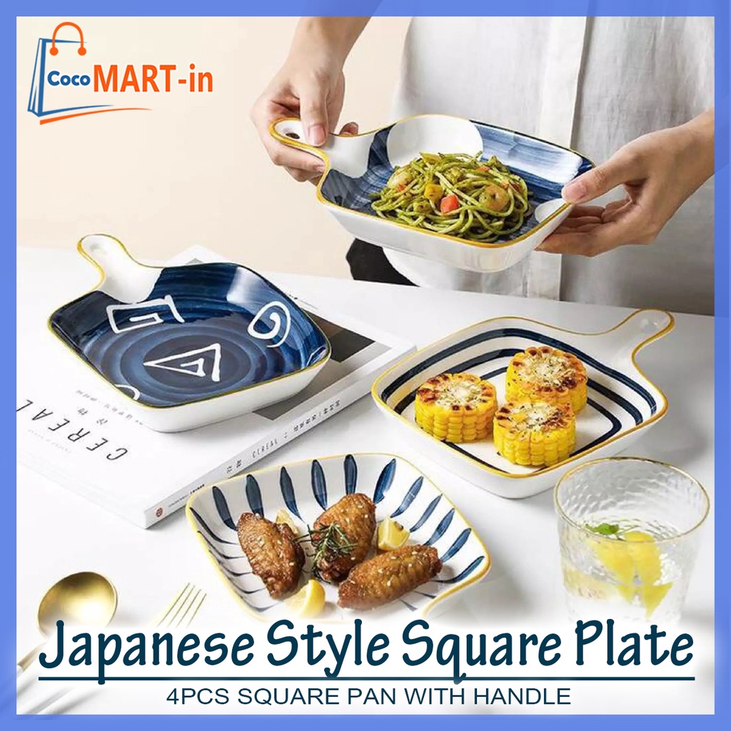 4 pcs. Ceramic Baking Pan Plate Set Japanese Style Microwavable 4