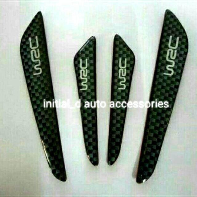 4pcs Car Door Protector Fiber Side Guards Wrc Logo Stickers