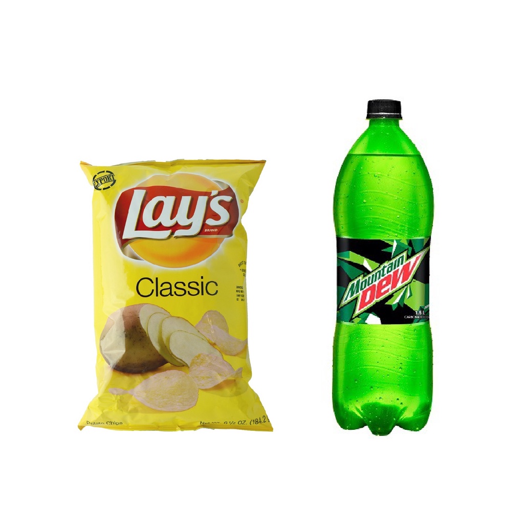 Lay's Classic Potato Chips  with Mountain Dew  Liters | Shopee  Philippines