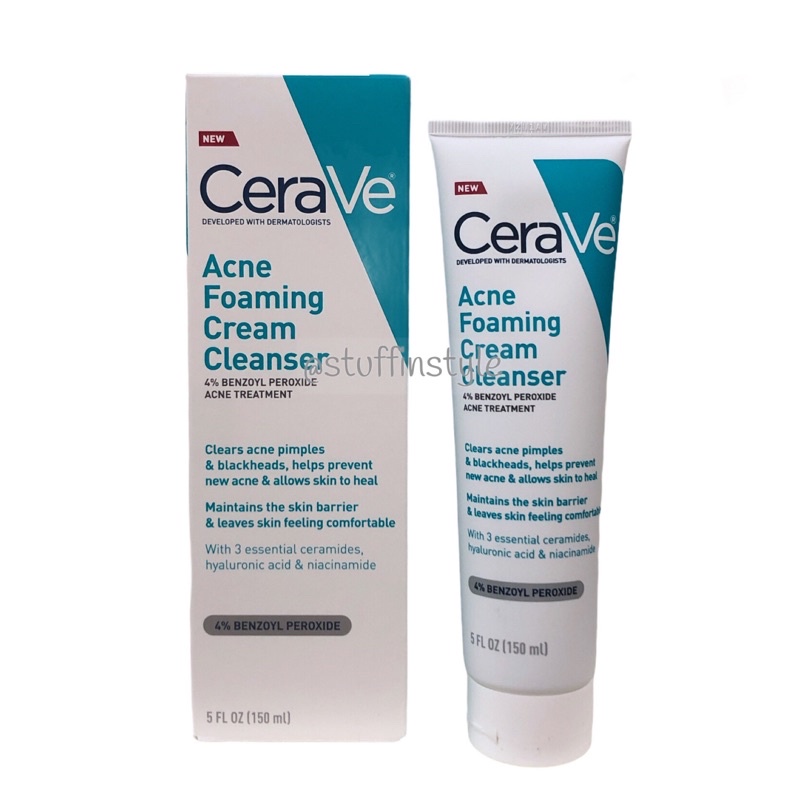 Cerave Acne Foaming Cream Cleanser 5oz 150ml | Shopee Philippines