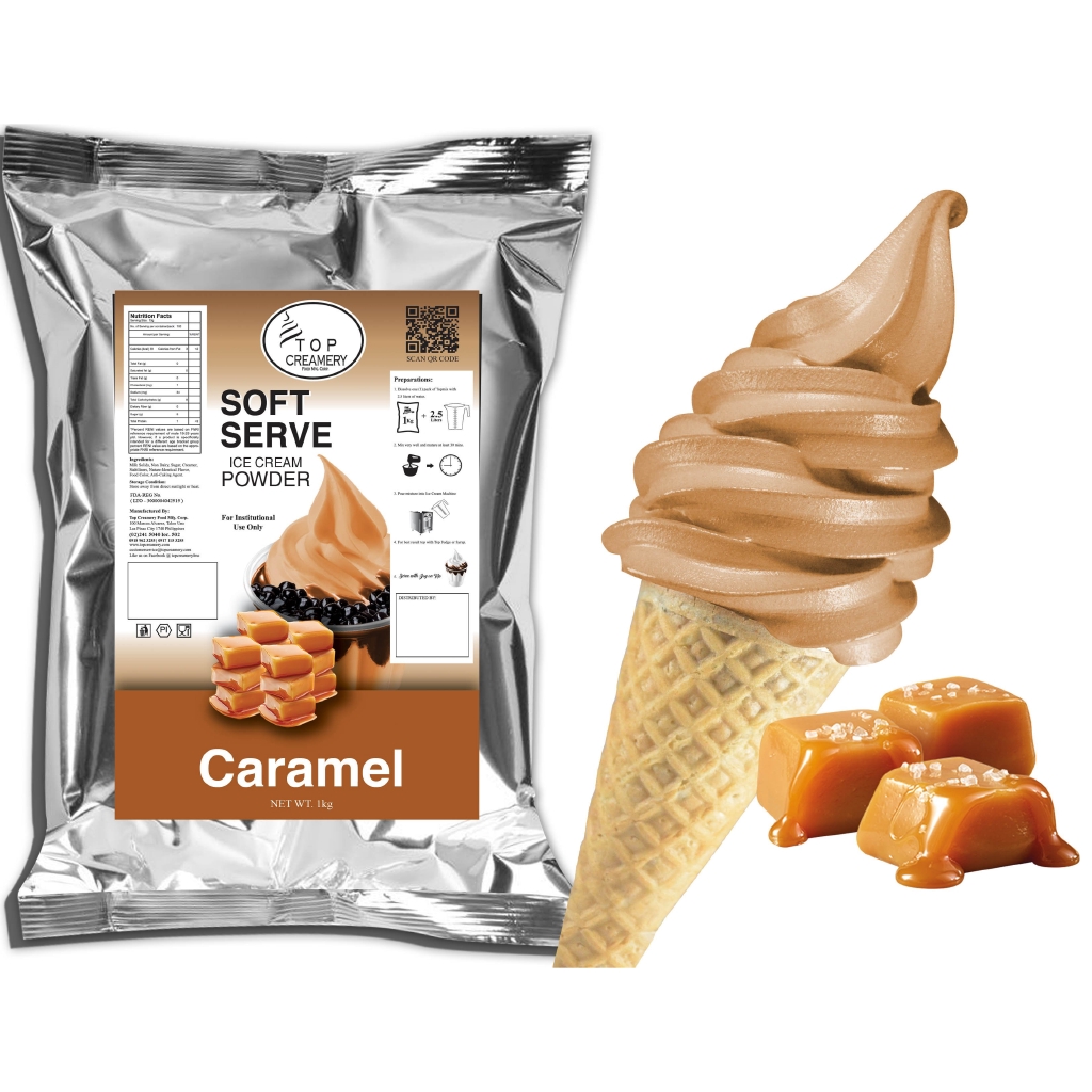 TOPMIX Premium Caramel Soft Serve Ice Cream Powder 1kg TOP CREAMERY Shopee Philippines