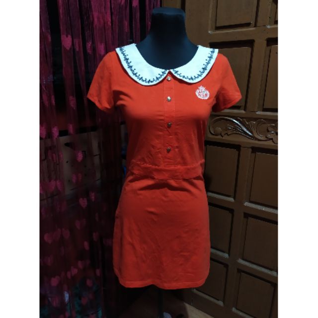 korean orange dress