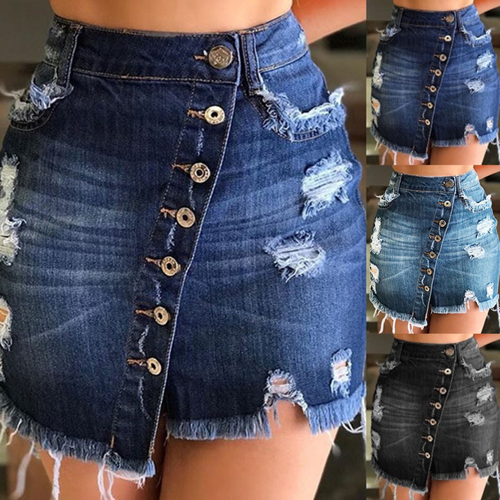 very short denim mini skirt