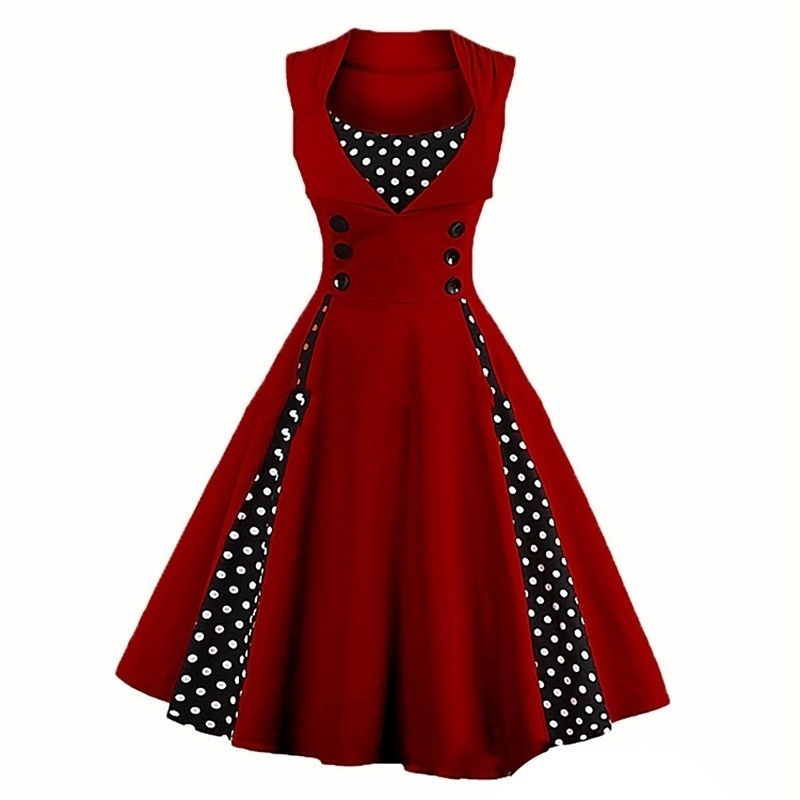 Fashion Women Robe Pin Up Dress RetroVintage 50s 60s Rockabilly Dot ...