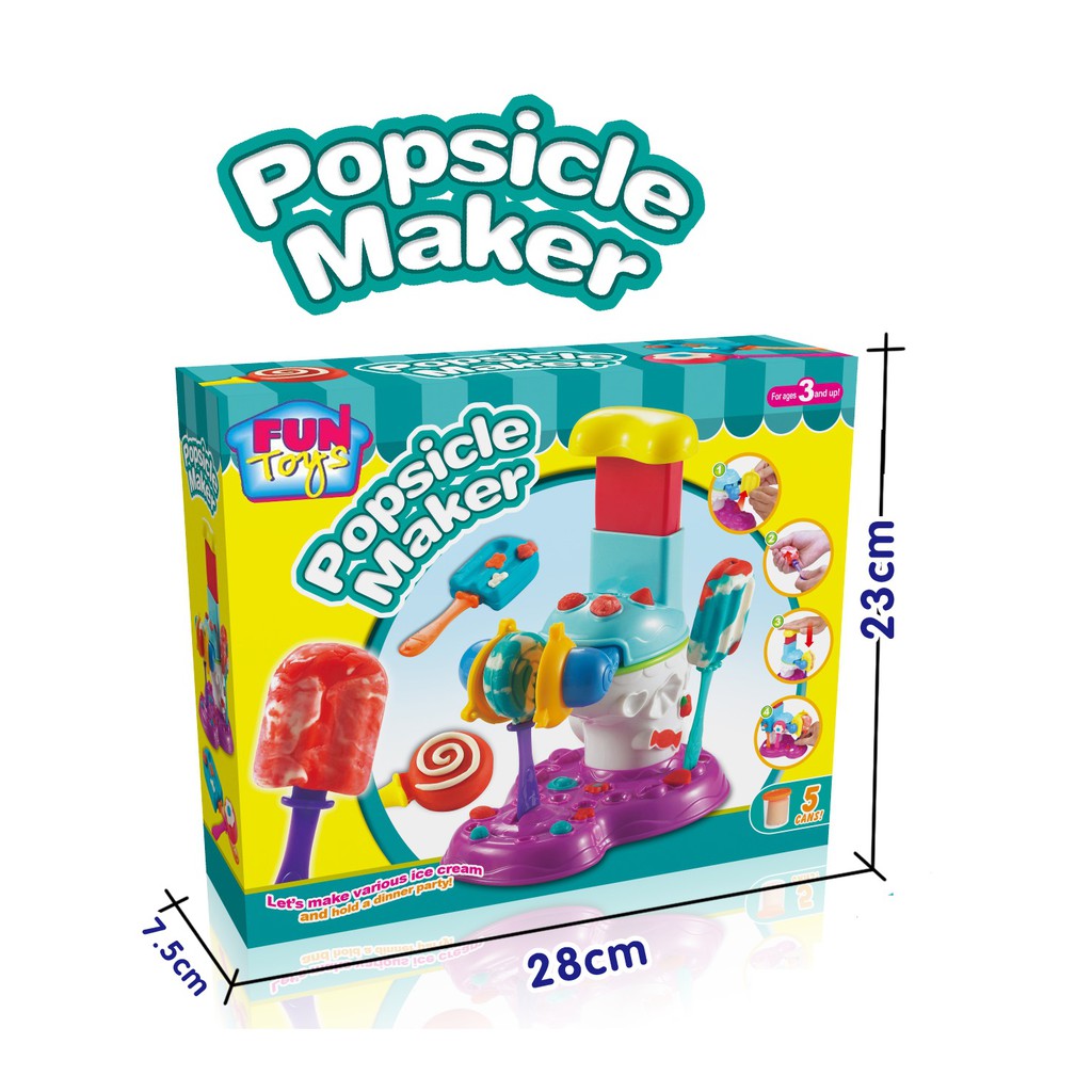 FUNTOYS, 8158 POPSICLE MAKER , PLAY DOUGH , COLOR CLAY SET ,PRETEND