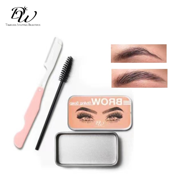 DW Eyebrow Styling Soap W/ Brush & Eyebrow Trimmer Eye Brow Sculpt Wax