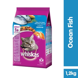 WHISKAS Dry Cat Food – Cat Food Sack in Ocean Fish Flavor, 1.2kg. Pet Food for Adult Cats #2