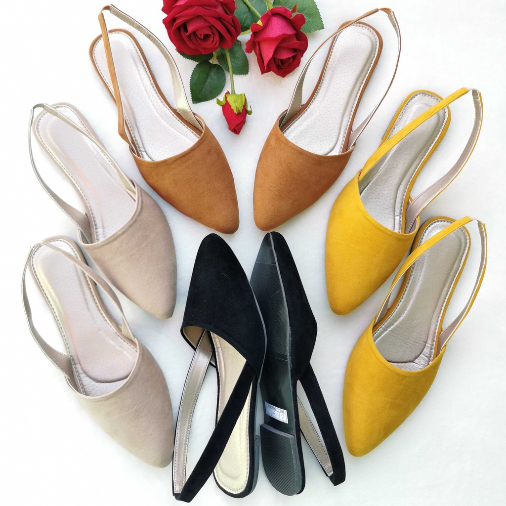 tan pointed mules