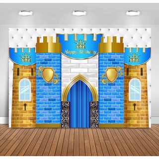HotRoyal Prince Birthday Backdrop Castle Brick Wall Happy Party Decorations Banner Boy's Photography #1