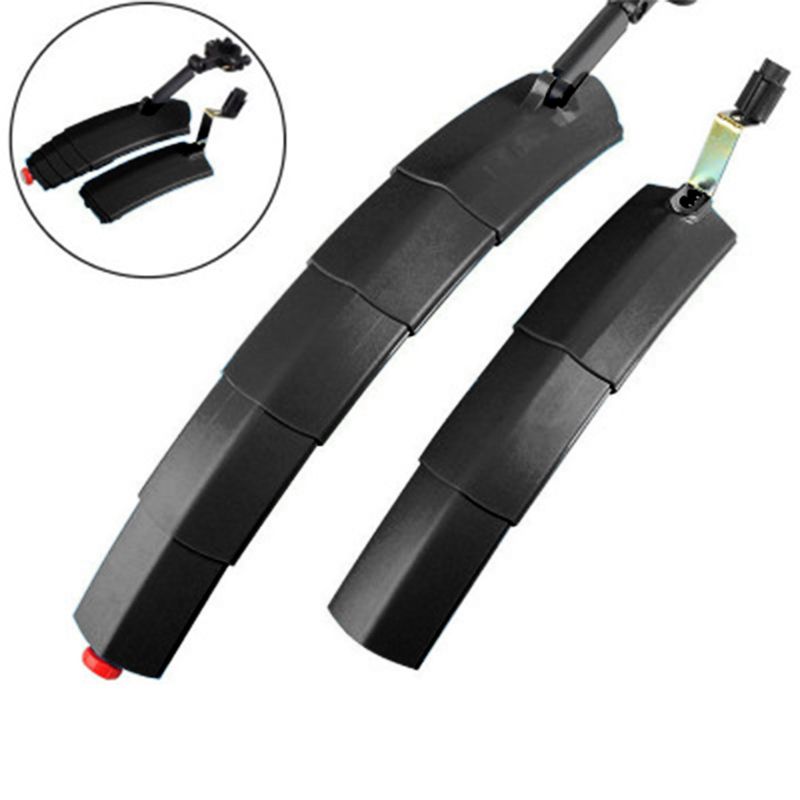 Mountain Bike Fenders Set with Tail Light Retractable Front Rear